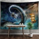 GobekUsa Golden Dragon Totem Carving Tapestry: Mysterious Psychedelic Wall Hanging