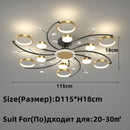 GobekUsa Gold Aluminum LED Chandelier with K9 Crystal, Luxury Pendant Lights for Home Décor