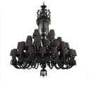 GobekUsa Black Crystal Chandelier: Luxury Lighting for Villa Hotel, Living Room, Dining Room