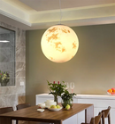 GobekUsa Full Moon Chandelier: Nordic Retro Ball LED Pendant Light for Creative Home Decoration