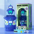 GobekUsa Kids' Cartoon Stainless Steel Thermal Water Bottle with Straw