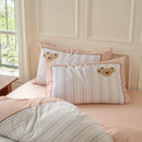 GobekUsa Cotton Embroidered King Queen Bedding Set with High-Quality Duvet Cover Pillowcases
