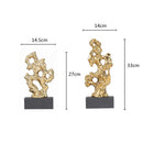 GobekUsa Gold Hollow Stone Statue Coral Sculpture Home Decor Figurines