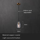 GobekUsa Crystal Copper Pendant Lights Gold Home Decor Glass Hanging Lamp