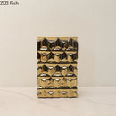 GobekUsa Golden Square Ceramic Vase with Artificial Flowers for Room Aesthetic Decor