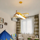 GobekUsa Kids LED Wood Ceiling Light in Yellow & Blue - Minimalist Design