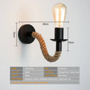 GobekUsa Hemp Rope Wall Lamp E27 Indoor Outdoor Loft Industrial Sconce Bedside Lamp