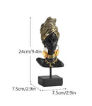 GobekUsa Black African Woman Resin Storage Figurine - Exotic Interior Decor Statue