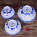 GobekUsa Dragon Pattern Blue and White Porcelain Ramen Soup Bowl