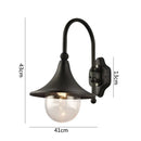 GobekUsa Black Outdoor Wall Lamp for Country Garden Villa Aisle Balcony Lighting