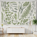 GobekUsa Botanical Tapestry Wall Hanging Fern Leaves Boho Nature Aesthetic Room Decor