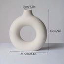 GobekUsa Ceramic Donut Vase: Nordic Art Pampas Grass Home Decor Office Living Room