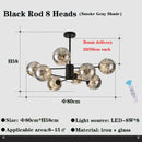 GobekUsa Glass Ball Branch Chandelier: Modern LED Crystal Ceiling Lighting for Living Room