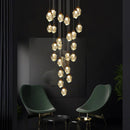 GobekUsa Crystal LED Chandelier: Modern Staircase & Living Room Pendant Light Fixture
