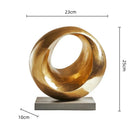 GobekUsa Golden Ring Abstract Resin Figurines, Home Decor, Geometric Design