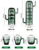 GobekUsa Cactus Glass Mug 240ml: Creative Office Home Kitchen Drinking Cup