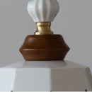 GobekUsa Copper Wood LED Pendant Light: Ceramic Modern Tassel Hanging Lamp