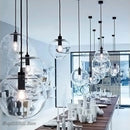 GobekUsa Glass Globe Chrome Pendant Light - Nordic Style Hanging Lamp