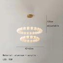 GobekUsa Gold Acrylic LED Ceiling Chandelier for Living Room Bedroom Pendant Lighting
