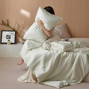 GobekUsa 60S Rayon Silk Bedding Set | Solid Color | Summer Cooling | Twin-King