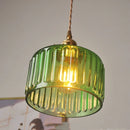 GobekUsa Green Glass LED Pendant Light: Nordic Modern Hanging Lamp for Bedroom Dining Room