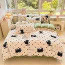 GobekUsa Cartoon Print Milk Velvet Bedding Set: Cozy, Skin-Friendly Winter Bedclothes