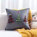 GobekUsa Christmas Tree Embroidered Cushion Cover - Festive Decor Pillow Cover