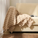 GobekUsa Knitted Waffle Blanket Throw - Multi-Season Sofa Cover, Bedspread, and Nap Bed End Towel