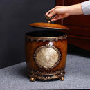 GobekUsa Living Room Covered Trash Can, American Style Waste Bin with Lid