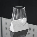 GobekUsa Abstract Glass Vase with Marble Base for Home Decoration