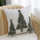 GobekUsa Christmas Tree Gold Green Red Tufted Pillow Cover 45x45cm Home Decoration