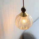 GobekUsa Amber Glass LED Pendant Light - Modern Nordic Design with Iron Base