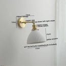 GobekUsa Ceramic LED Wall Light with Pull Chain Switch for Bedroom Bathroom Living Room