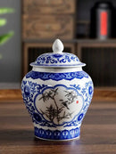 GobekUsa Blue White Porcelain Tea Pot Canister for Sealed Storage Organization