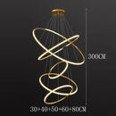 Modern Black Gold Aluminum Staircase Pendant Light