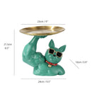 GobekUsa Bulldog Tray: Modern Resin Sculpture for Home Decor, Fruit/Key/Candy Storage