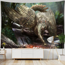 GobekUsa Enchanted Forest Tapestry: Animals, Flowers, Moon - Home Decor