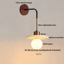 GobekUsa LED White Glass Wall Light Fixture Modern Pull Chain Switch Bedside Sconce