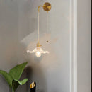GobekUsa Glass Copper LED Wall Sconce | Pull Chain Switch | Adjustable Bathroom Light