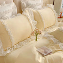 GobekUsa Korean Princess Lolita Bed 4-Piece Set in Solid Washed Cotton