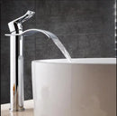 GobekUsa Gold and White Waterfall Bathroom Basin Faucet Mixer Tap Hot Cold Sink