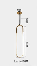 GobekUsa LED U-shaped Bar Chandelier for Dining Living Bedroom - Nordic Minimalist Style