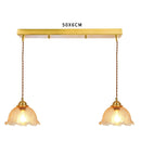 GobekUsa Cracked Glass Copper Wooden Pendant Light for Home Indoor Living Room