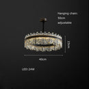 GobekUsa Crystal Chandelier Round Light Fixture for Luxury Living Room Décor