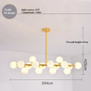 GobekUsa LED Glass Chandelier Pendant Lamp for Living Room Dining Room Lighting