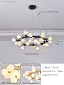 GobekUsa Glass Ball LED Chandelier Modern Pendant Light for Home Decor