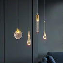GobekUsa Bubble Crystal Chandelier Hanging Lamp: Modern LED Pendant Lights for Home Decor
