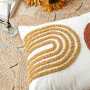 GobekUsa Gematric Tufted Burnt Orange Half Circle Cushion Cover for Living Room