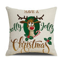 GobekUsa Christmas Deer Linen Cushion Cover - Home Decor Sofa Pillowcase