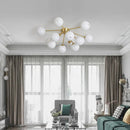 GobekUsa Glass Ball LED Ceiling Chandelier for Modern Living Room and Bedroom Lighting